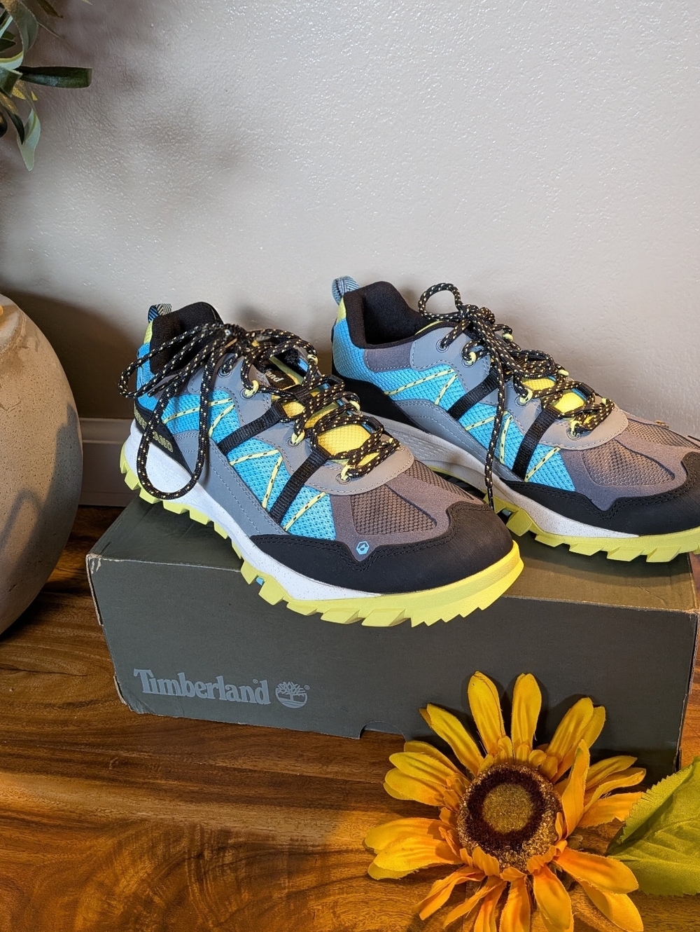 Timberland Garrison Trail Low Turquoise Mesh/Grey Size 10M NIB